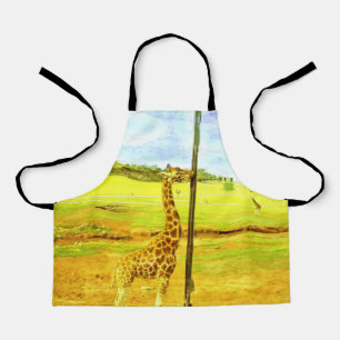 Giraffe Watercolour, Kids Full Print Apron
