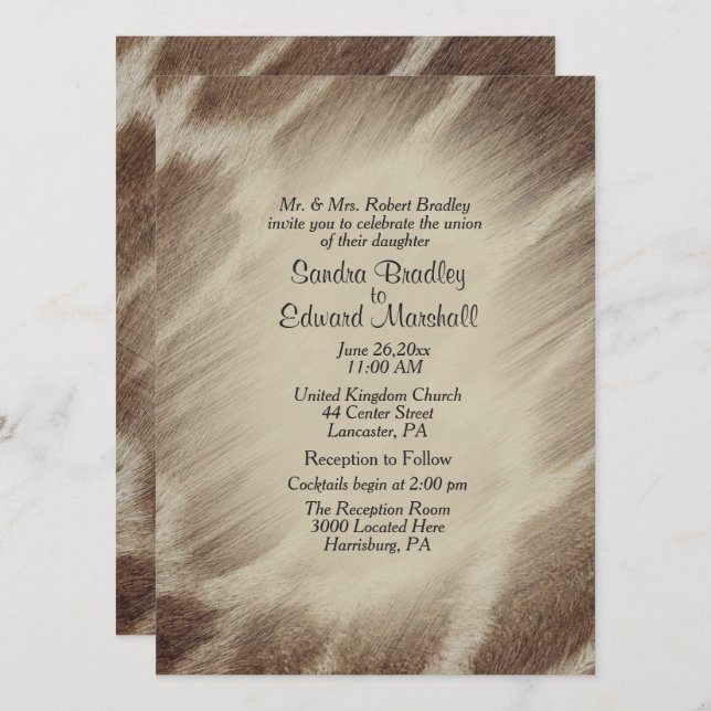 Giraffe Wedding Invitation (Front/Back)