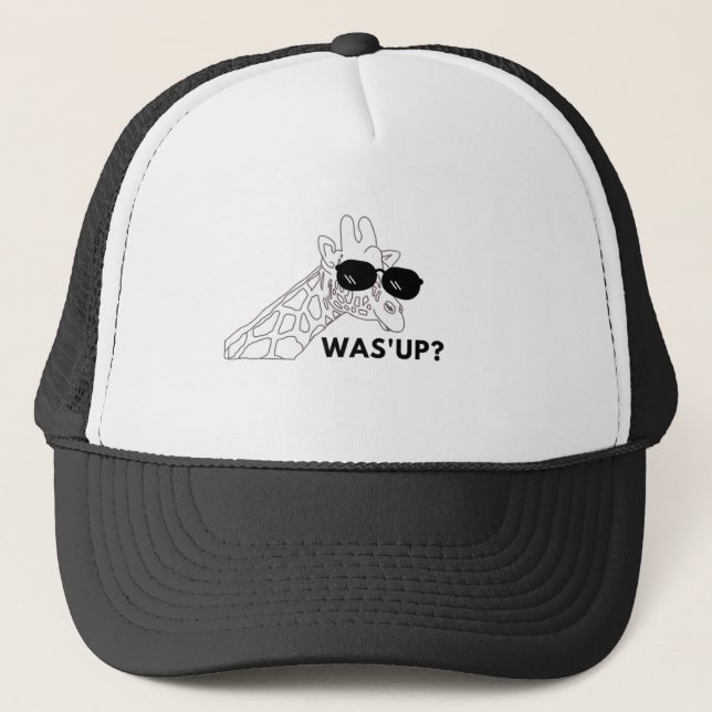 Giraffe What's Up Trucker Hat (Front)