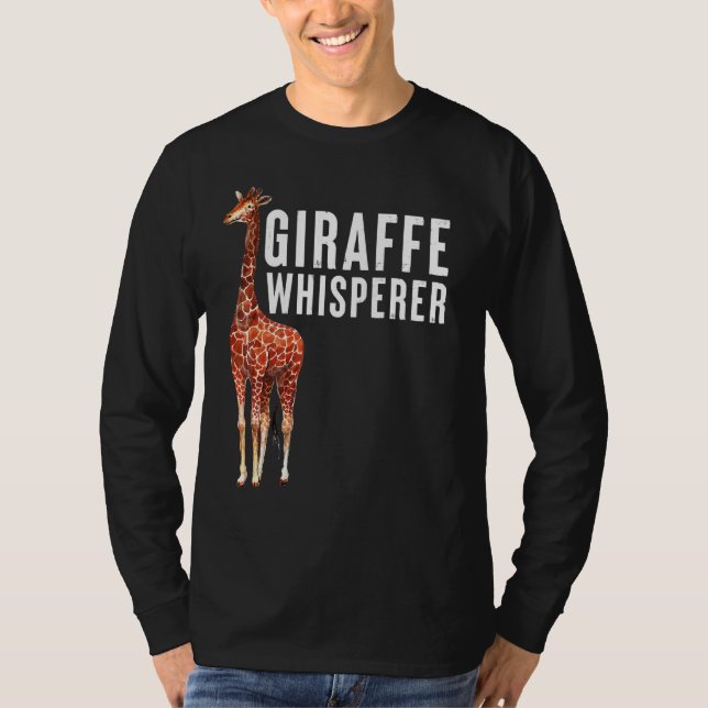 Giraffe Whisperer Cute Animal Quote Art Design T-Shirt (Front)