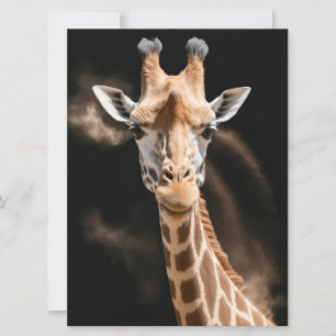 Giraffe Wild Animal Elegant Dramatic Portrait Art Card