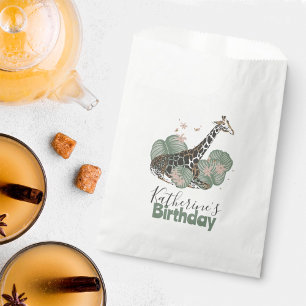 Giraffe Wild Jungle Botanical Animal Birthday  Favour Bags