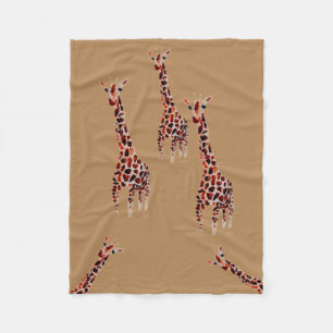Giraffe Wildlife Art Funny Animal Fleece Blanket