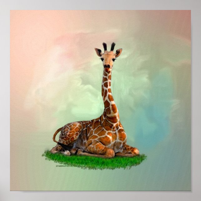 Giraffe Wildlife Wild Animals Poster (Front)