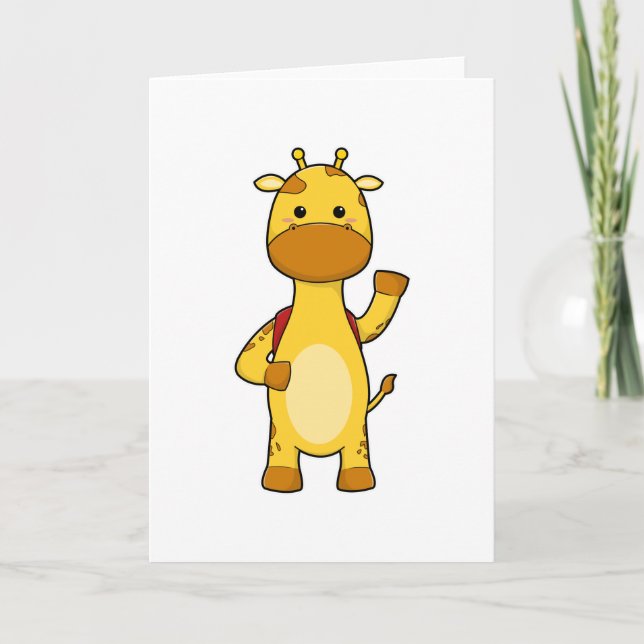 Giraffe with Backpack Card (Front)