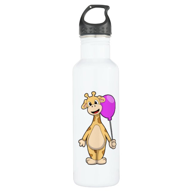 Giraffe with Balloon 710 Ml Water Bottle (Front)