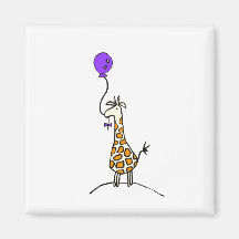 Giraffe with balloon magnet