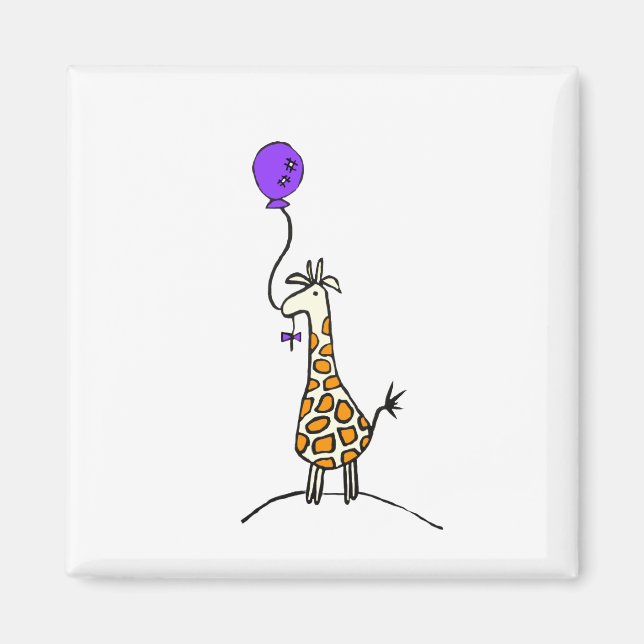 Giraffe with balloon magnet (Front)