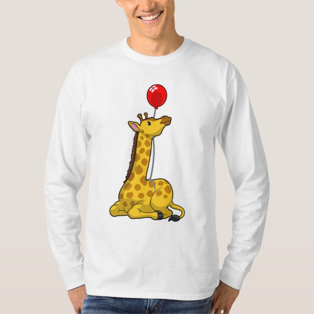 Giraffe with Balloon T-Shirt (Front)