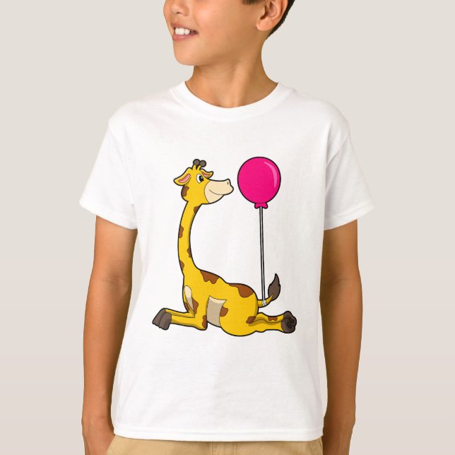Giraffe with Balloon T-Shirt (Front)