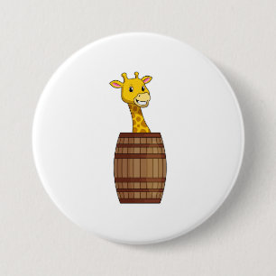 Giraffe with Barrel 7.5 Cm Round Badge