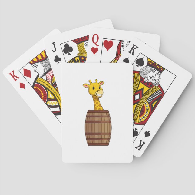 Giraffe with Barrel Playing Cards (Back)