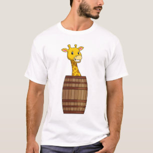 Giraffe with Barrel T-Shirt