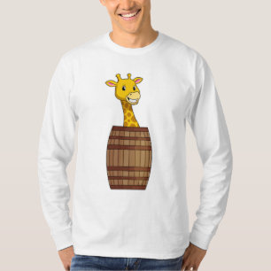 Giraffe with Barrel T-Shirt