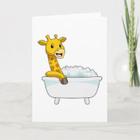 Giraffe with Bathtub with Foam