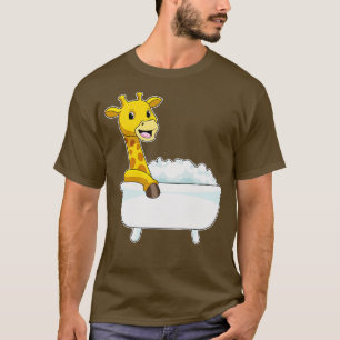 Giraffe With Bathtub With Foam  T-Shirt