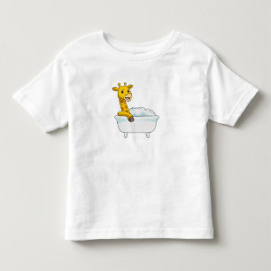 Giraffe with Bathtub with Foam Toddler T-Shirt
