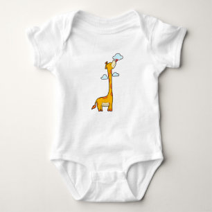 Giraffe with Clouds Baby Bodysuit