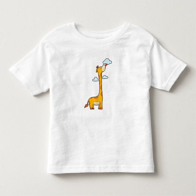 Giraffe with Clouds Toddler T-Shirt (Front)