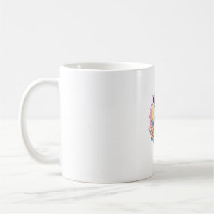 Giraffe With Colourful Floral Background Coffee Mug