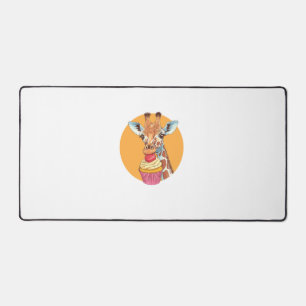 Giraffe With Cupcake Desk Mat