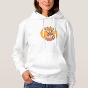 Giraffe With Cupcake Hoodie