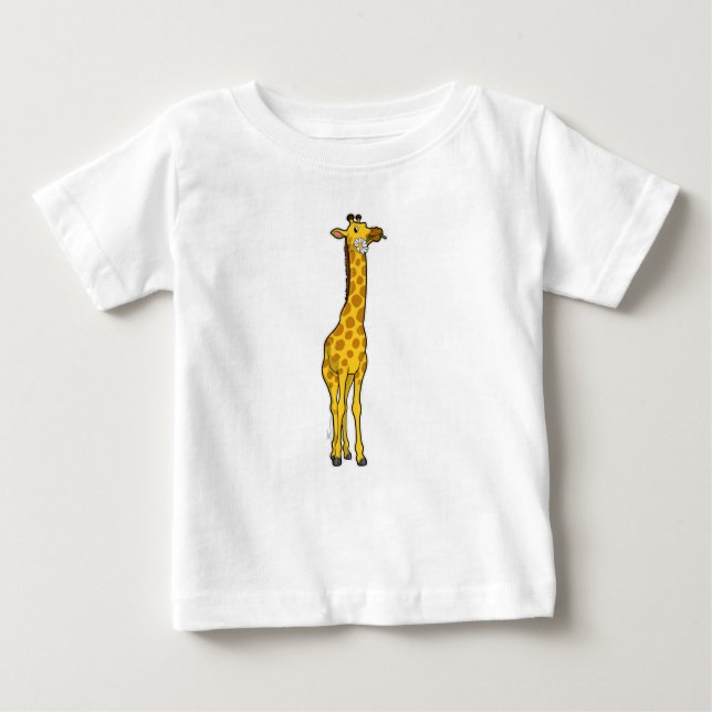 Giraffe with Daisy Baby T-Shirt (Front)