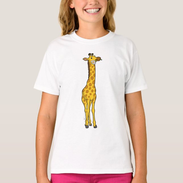 Giraffe with Daisy T-Shirt (Front)