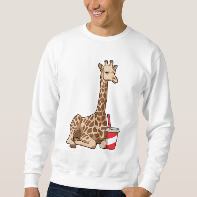 Giraffe with Drink Sweatshirt (Front)