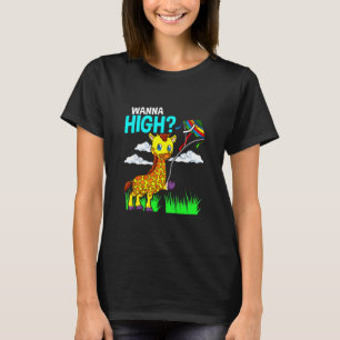 Giraffe With Flying Kite For Kids Giraffe T-Shirt
