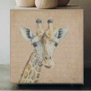 Giraffe with Handwriting Background Decoupage Tissue Paper