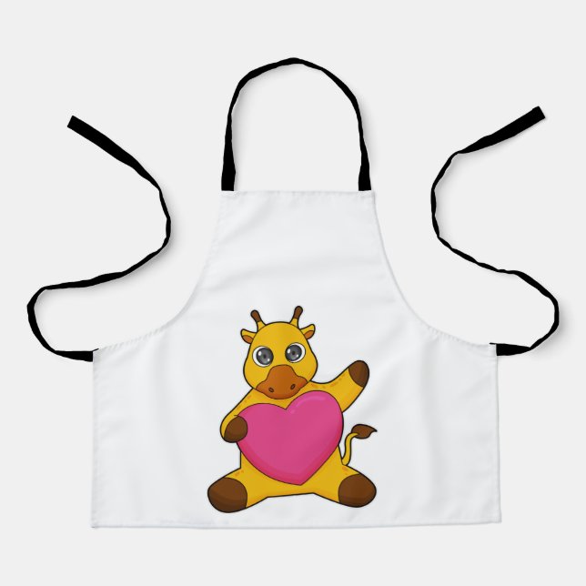 Giraffe with Heart Apron (Front)