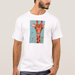 Giraffe with hummingbirds T-Shirt