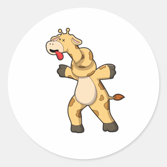 Giraffe with Knot in Neck Classic Round Sticker (Front)