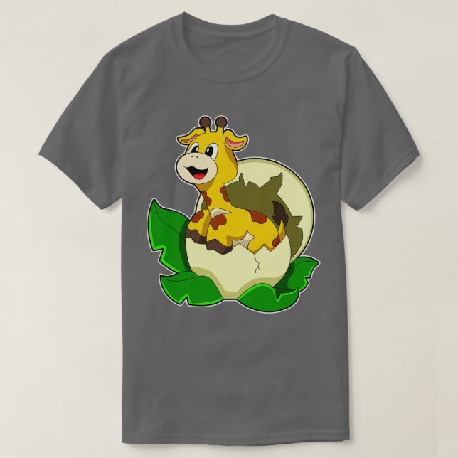 Giraffe with Leaf Egg T-Shirt (Design Front)