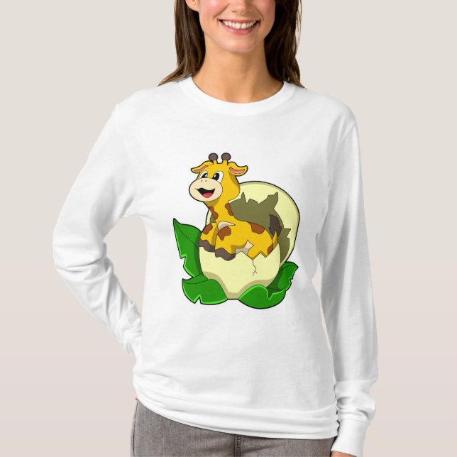 Giraffe with Leaf & Egg T-Shirt (Front)