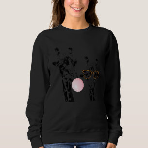 Giraffe With Leopard Print Glasses Tee Giraffe Che