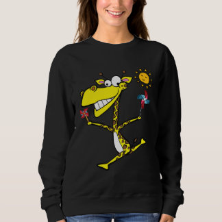 Giraffe With Pinwheels Sweatshirt