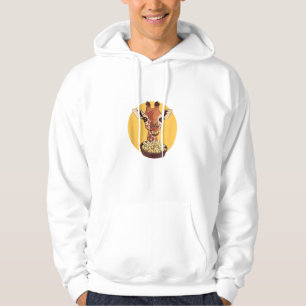 Giraffe With Popcorn Cartoon Animal Humour  Hoodie