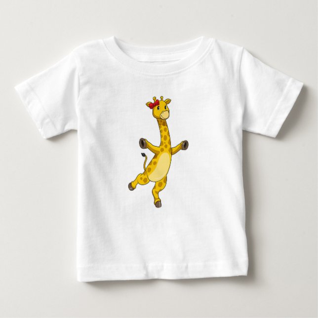 Giraffe with Ribbon Baby T-Shirt (Front)