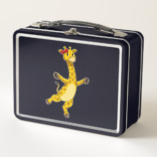 Giraffe with Ribbon Metal Lunch Box