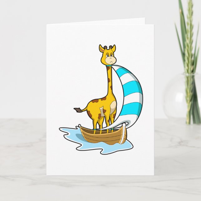 Giraffe with Sailing boat Card (Front)
