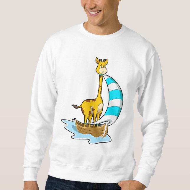 Giraffe with Sailing boat Sweatshirt (Front)