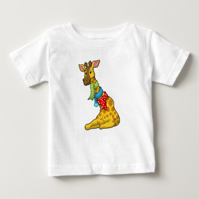 Giraffe with Scarf Baby T-Shirt (Front)
