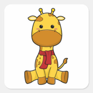 Giraffe with Scarf Square Sticker