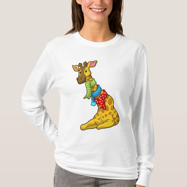 Giraffe with Scarf T-Shirt (Front)