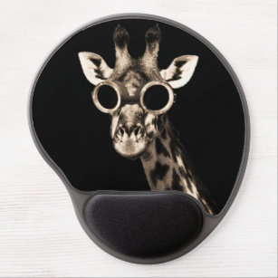 Giraffe With Steampunk Sunglasses Goggles Gel Mouse Pad