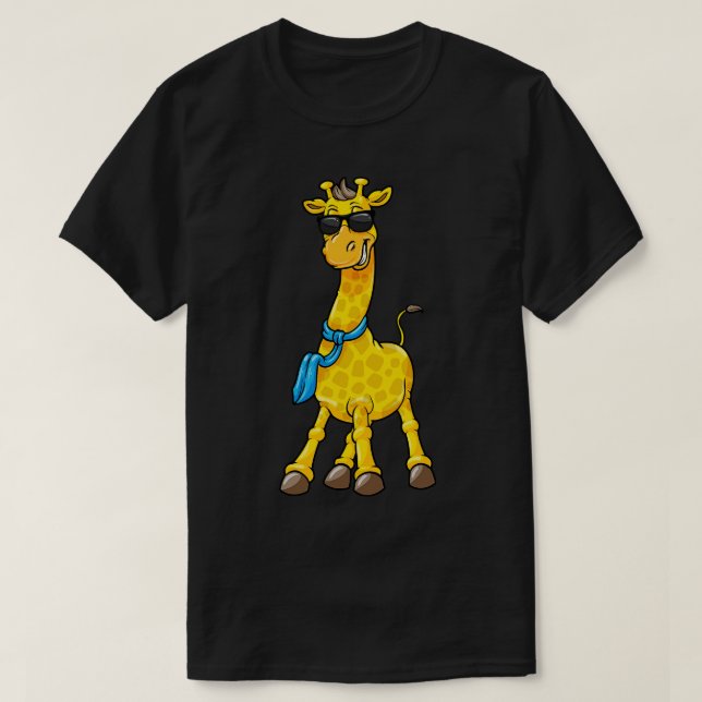 Giraffe with Sunglasses and Scarf T-Shirt (Design Front)