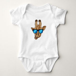 Giraffe with Sunglasses Baby Bodysuit