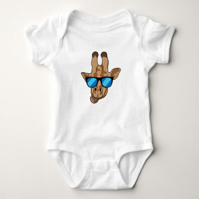 Giraffe with Sunglasses Baby Bodysuit (Front)